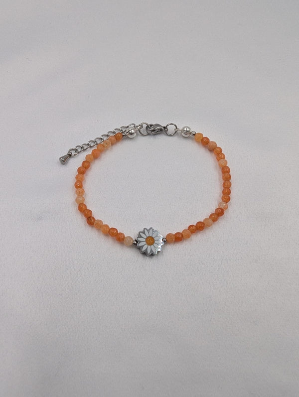 Beads By Brown Armband mit Blume Multicolor Orange
