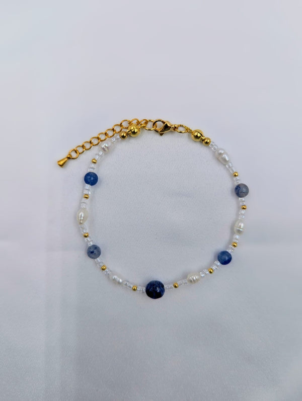 Beads By Brown Naturstein Perlenmix Armband Blue