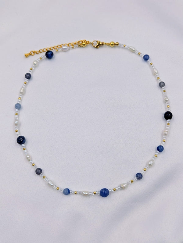 Beads By Brown Naturstein Perlenmix Kette Blue