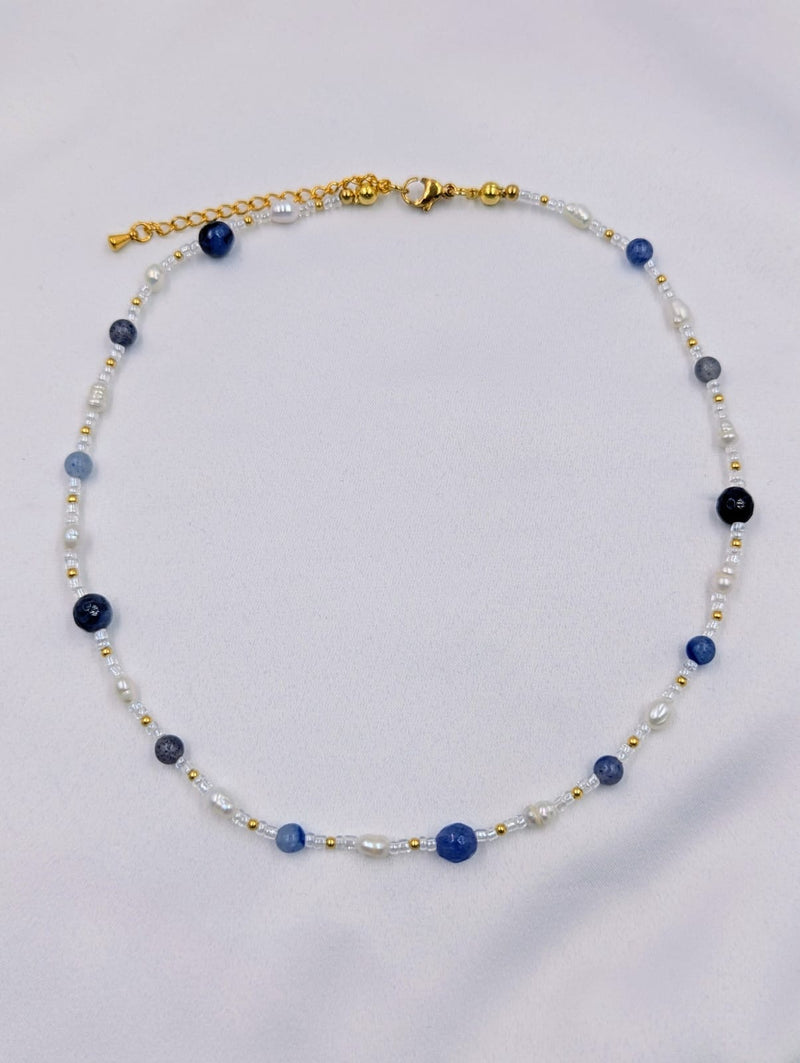 Beads By Brown Naturstein Perlenmix Kette Blue