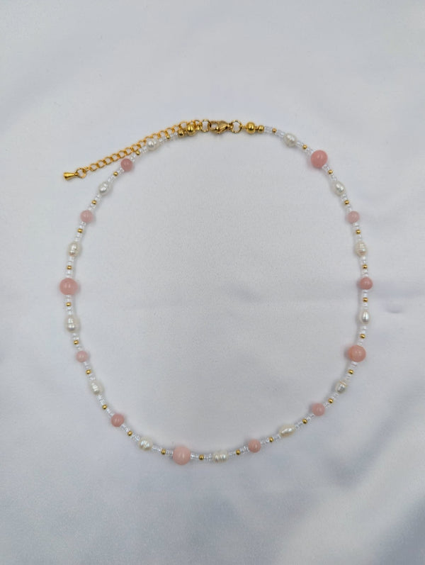 Beads By Brown Naturstein Perlenmix Kette Light Rose