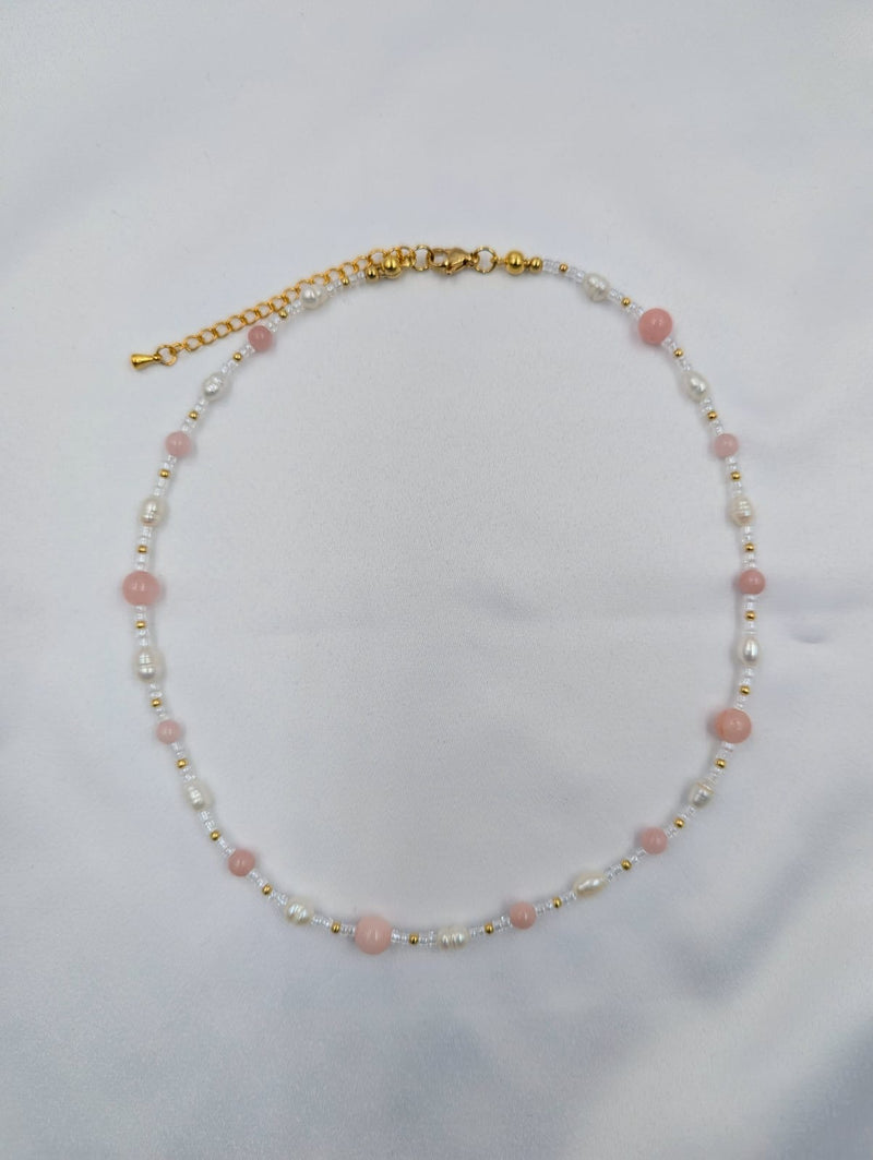 Beads By Brown Naturstein Perlenmix Kette Light Rose