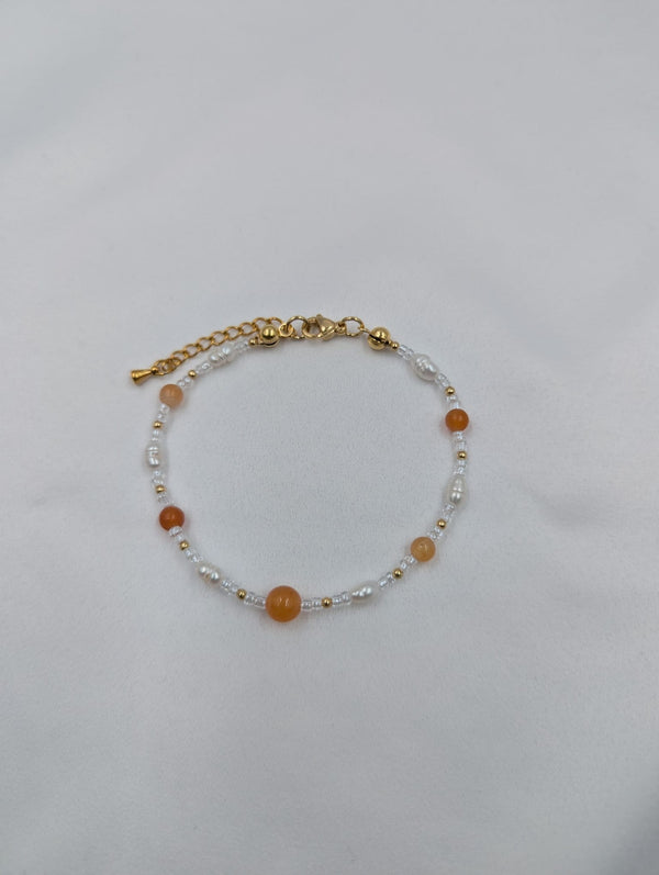 Beads By Brown Naturstein Perlenmix Armband Sandstone Orange