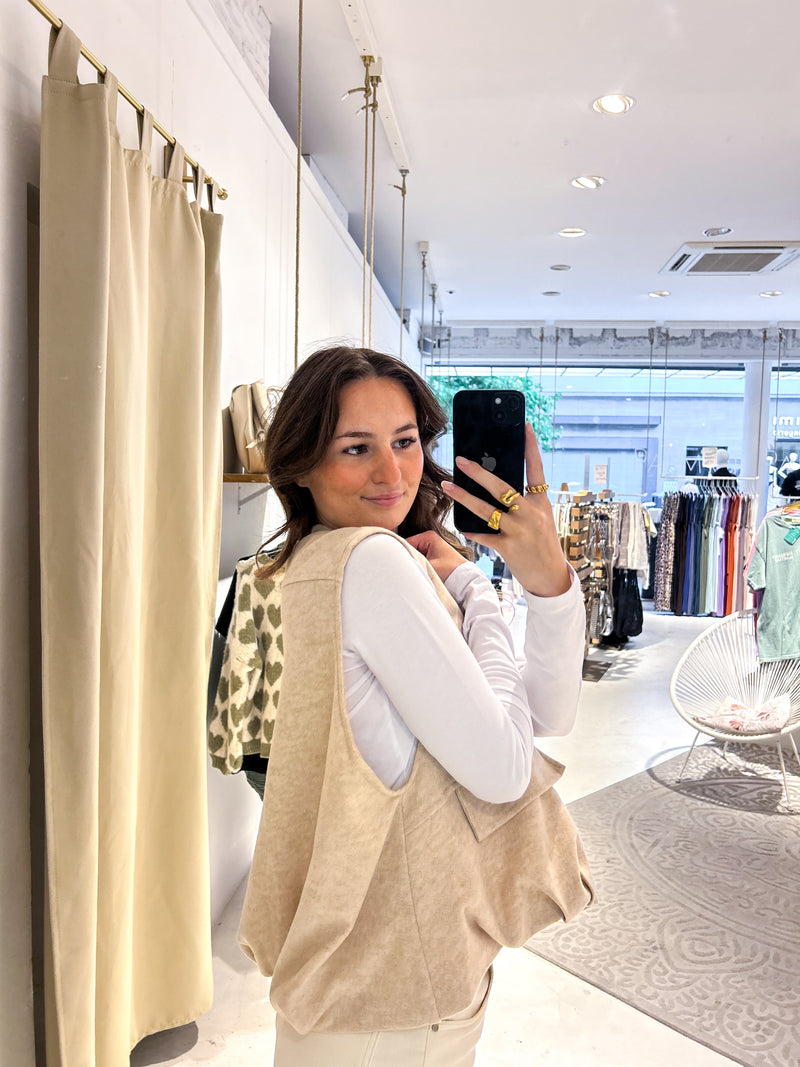 Filzweste Beige