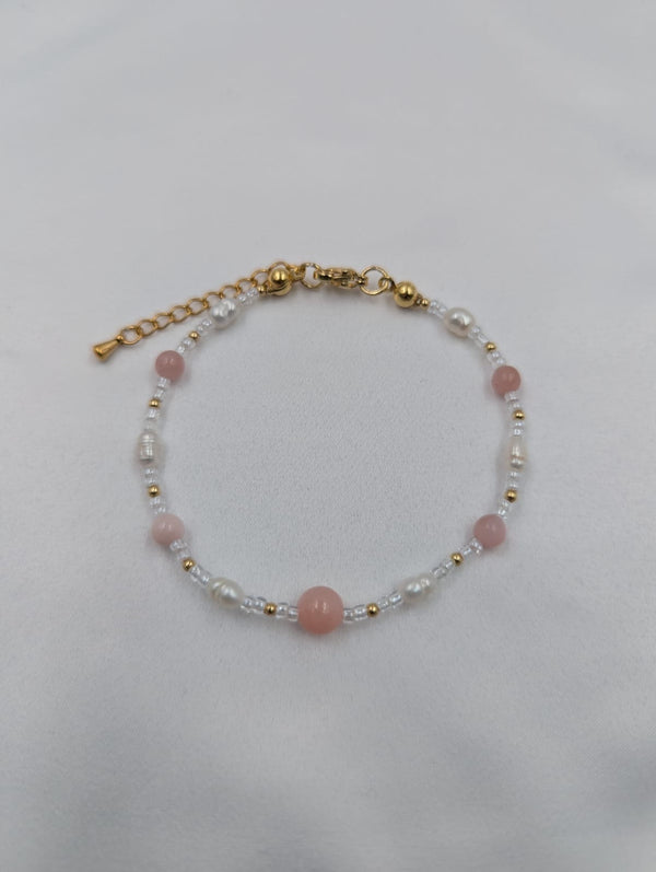 Beads By Brown Naturstein Perlenmix Armband Light Rose