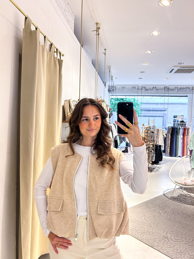 Filzweste Beige