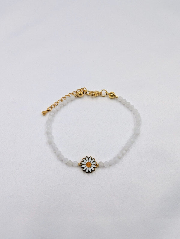 Beads By Brown Armband mit Blume Soft White