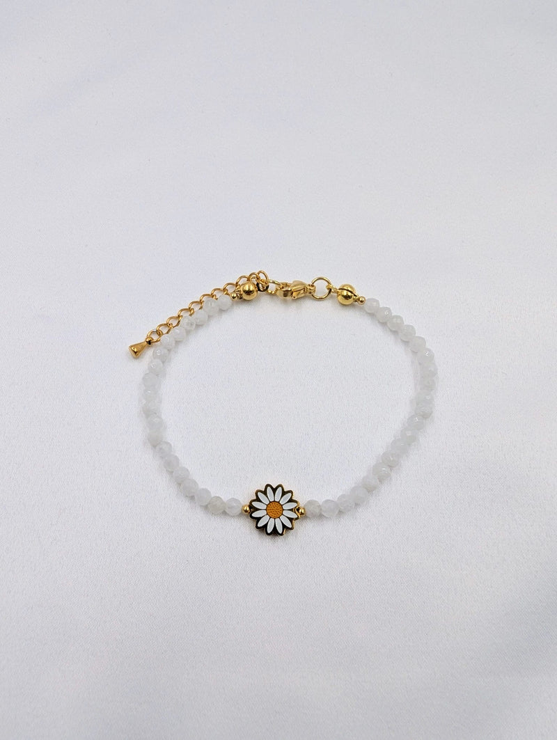 Beads By Brown Armband mit Blume Soft White