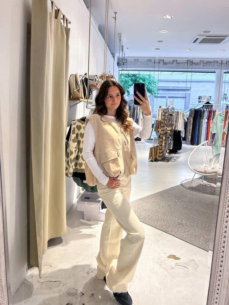 Filzweste Beige