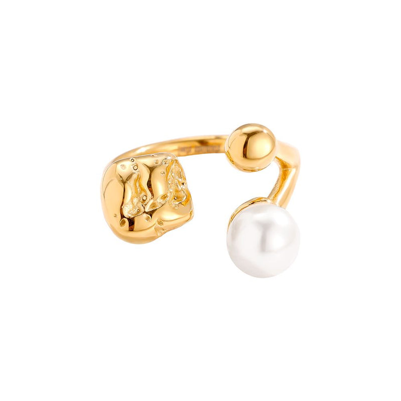 Pearl In Design Edelstahl Ring Gold