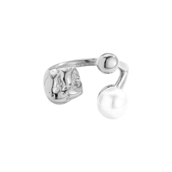 Pearl In Design Edelstahl Ring Silber