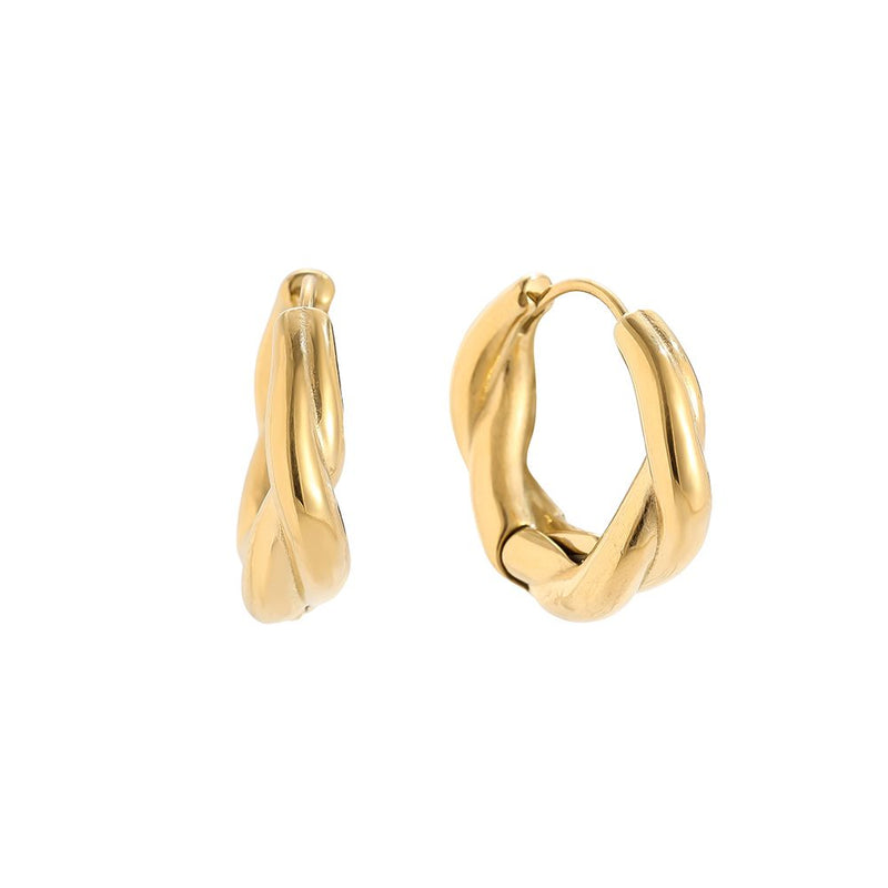 Twist Hoop Edelstahl Ohrringe Gold