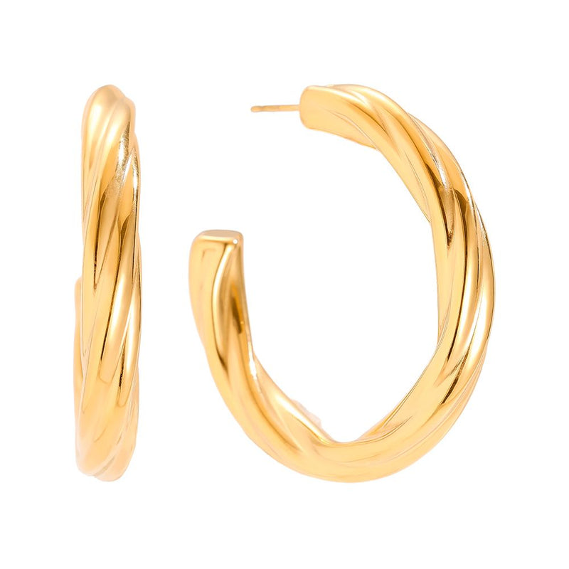 Classic Twist Edelstahl Ohrringe Gold