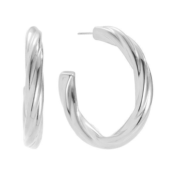 Classic Twist Edelstahl Ohrringe Silber