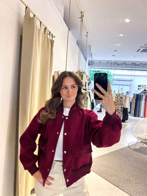Bomberjacke Weinrot