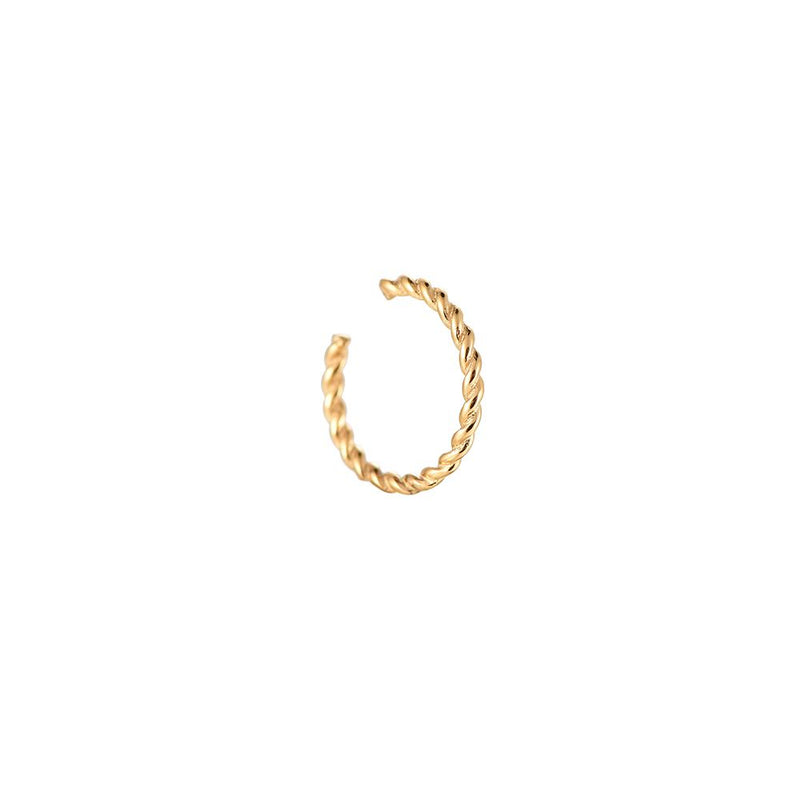 Classic Fine Twist Edelstahl Earcuff Gold