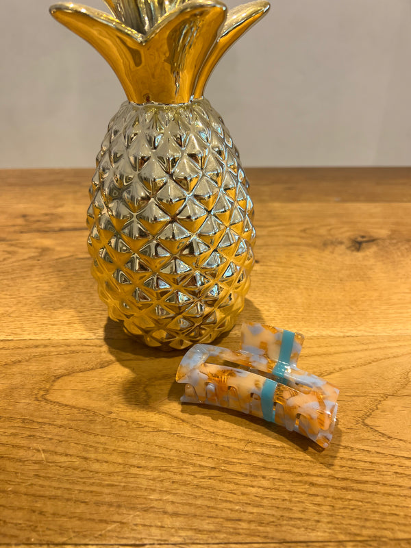 Mittlere Haarklammer Orange/Blau