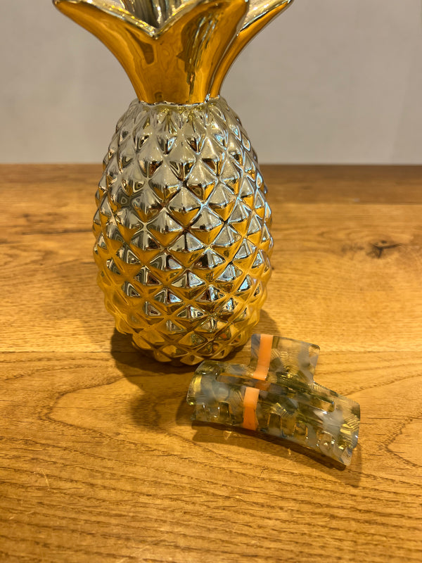 Mittlere Haarklammer Olive/Orange