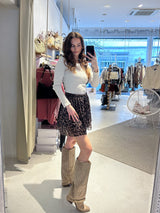 Rüschen Skort mit Leomuster Schwarz