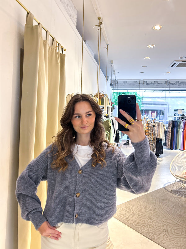 Strickjacke Dunkelgrau