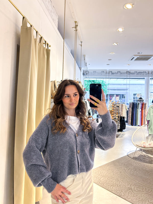 Strickjacke Dunkelgrau