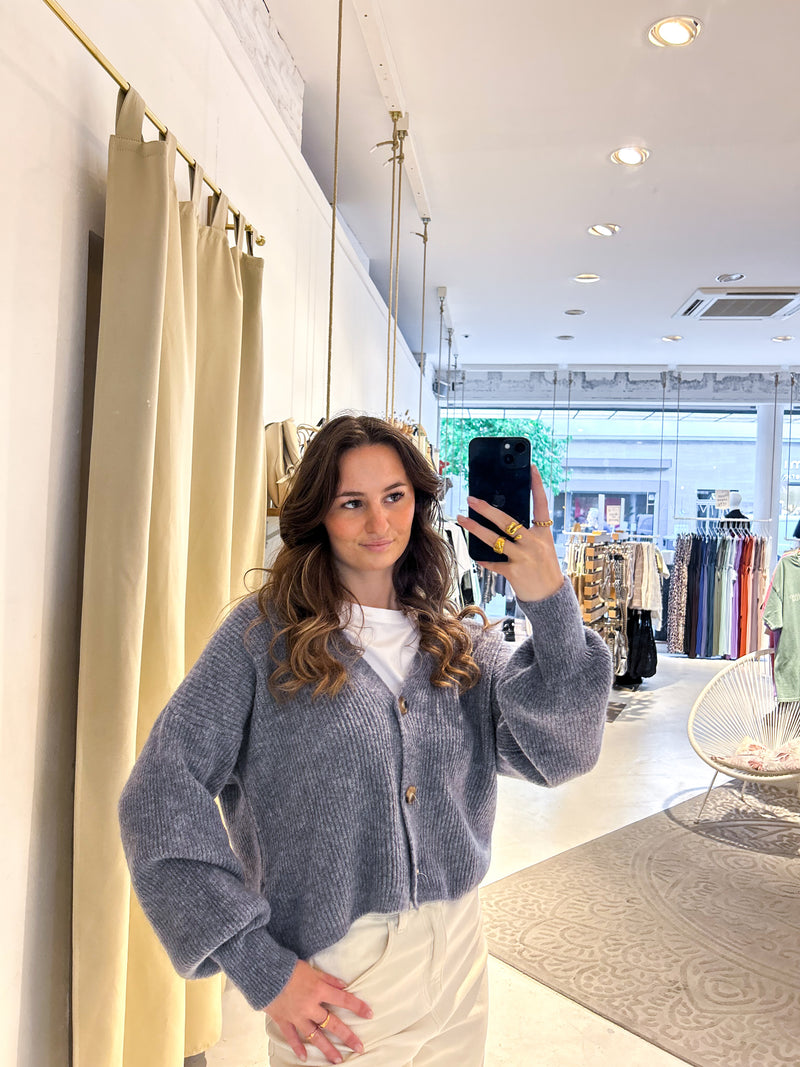 Strickjacke Dunkelgrau