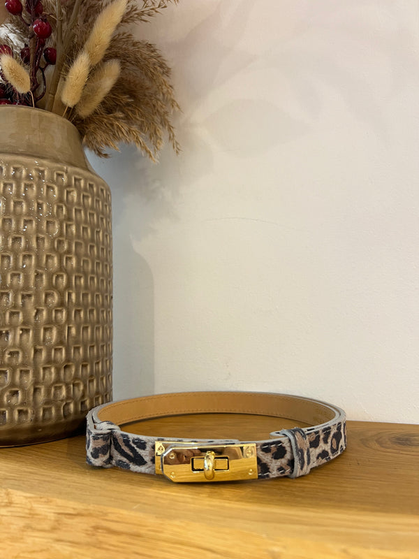 Velours Gürtel - Leo / Gold