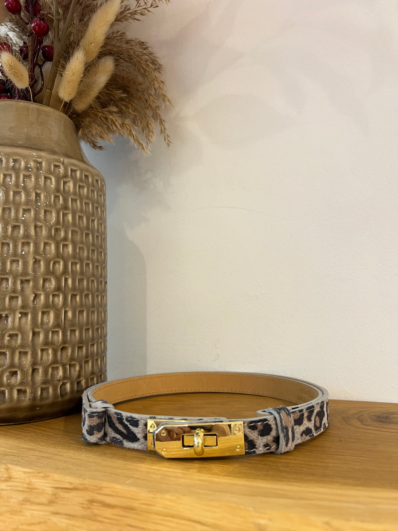 Velours Gürtel - Leo / Gold