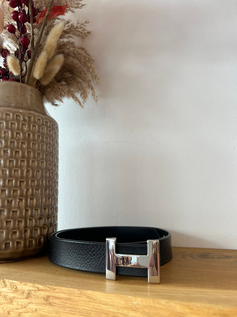 Gürtel H Schnalle Schwarz/Silber