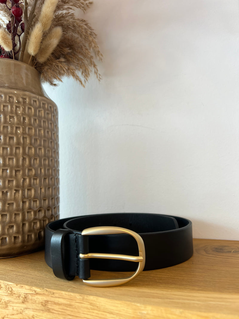 Gürtel Satin Schnalle Schwarz/Gold