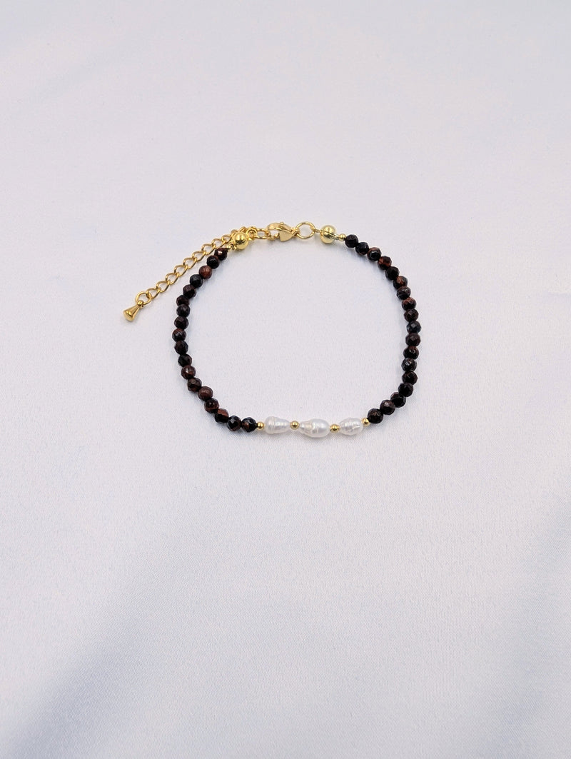 Beads By Brown Armband Red Brown