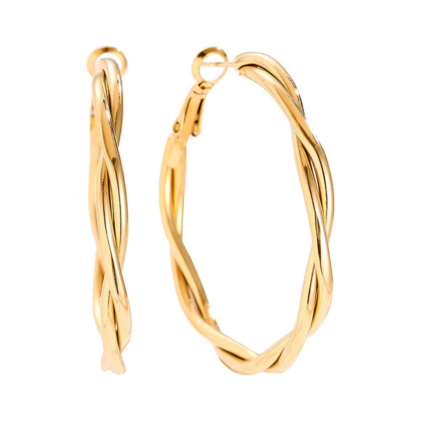 Classic Twist Hoop Edelstahl Ohrringe Gold
