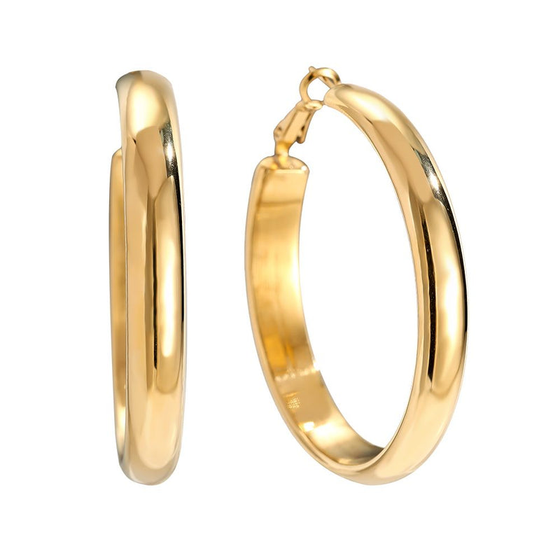 Diameter Hoop Edelstahl Ohrringe Gold