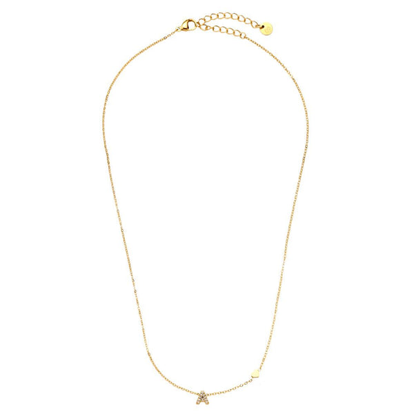 Nice Diamond 26 Alphabet Edelstahl Halskette „A“