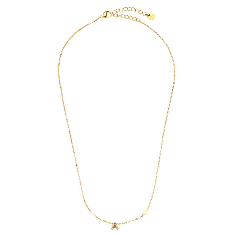 Nice Diamond 26 Alphabet Edelstahl Halskette „A“