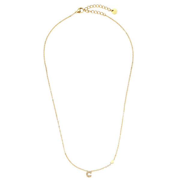 Nice Diamond 26 Alphabet Edelstahl Halskette „C“