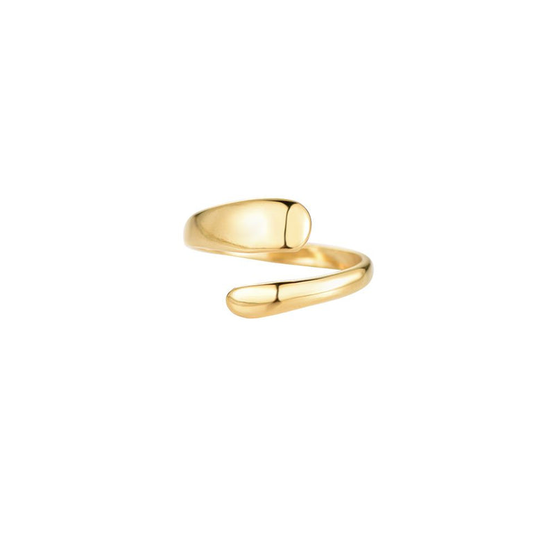 Clumsy Ouroboros Edelstahl Ring Gold