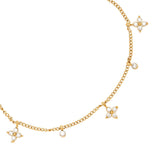 Tiny Diamond Flower Edelstahl Armkette Gold