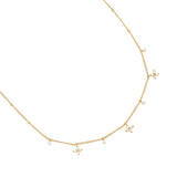 Tiny Diamond Flower Edelstahl Halskette Gold