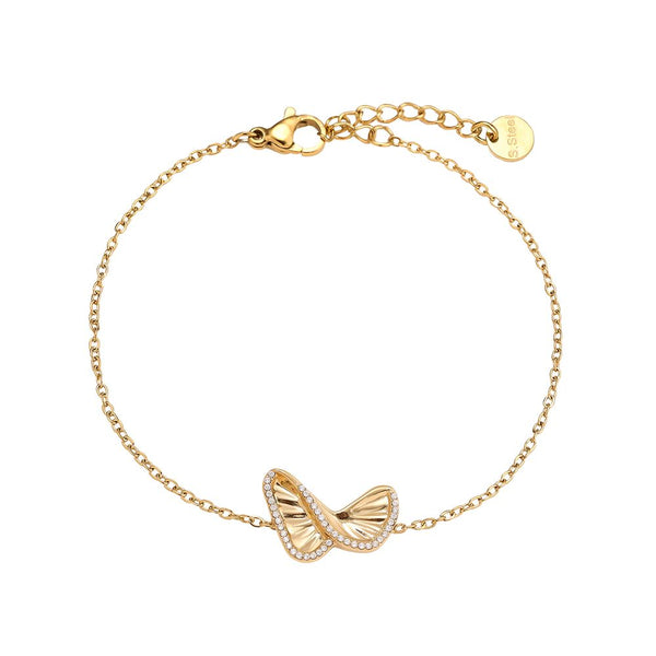 Like Diamond Butterfly Edelstahl Armkette Gold