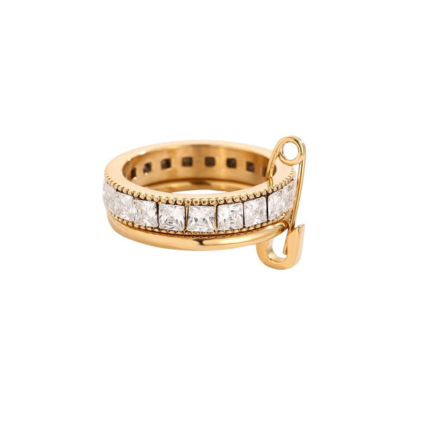 Cube Diamond Ring Set With Pin Edelstahl Ring