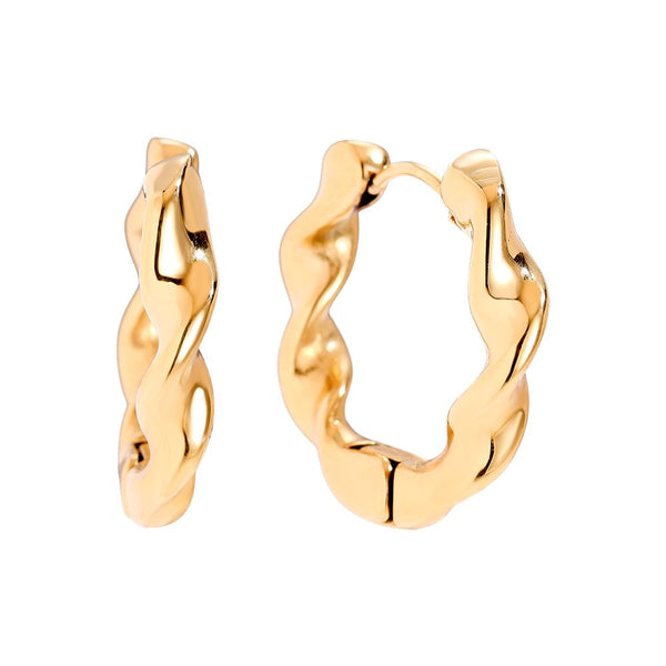 Classic Twist Hoop Edelstahl Ohrringe Gold