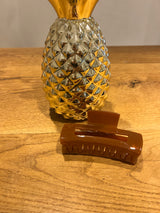 Große Haarklammer Camel