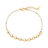 Heart Chain Edelstahl Armkette Gold