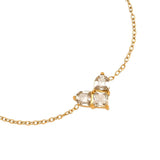 Diamond Mosaic Heart Edelstahl Armkette Gold