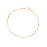 Square Oval Textured Edelstahl Halskette Gold