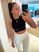 Ayla Crop Top Black White