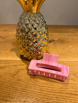 Große Haarklammer Pink/Weiß