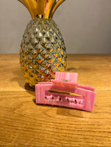 Große Haarklammer Pink/Weiß