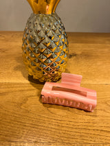 Große Haarklammer Rosa/Weiß
